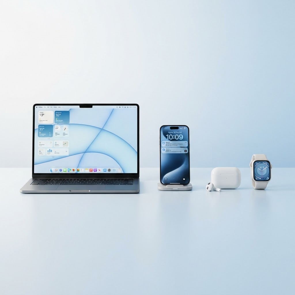 Setup completo com notebook, smartphone, fones e camera da TW Tecnologia